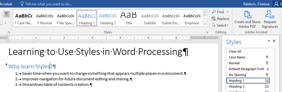 CB’s Tech Tips: Word Processing Styles
